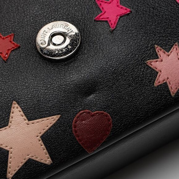 Saint Laurent Calfskin Heart Patchwork Monogram Chain Wallet - Picture 11 of 16